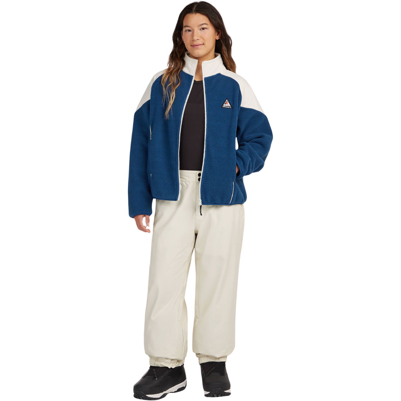 2026 O'Neill Womens Fwc'play Full Zip Hyperfleece 1350101 - Linen White Colour Block